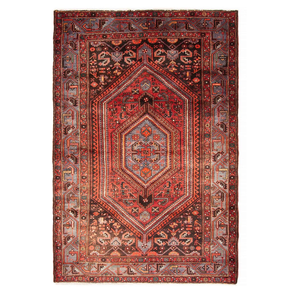 ECARPETGALLERY Hand-knotted Andelz Red Wool Rug - 4'10 x 7'3