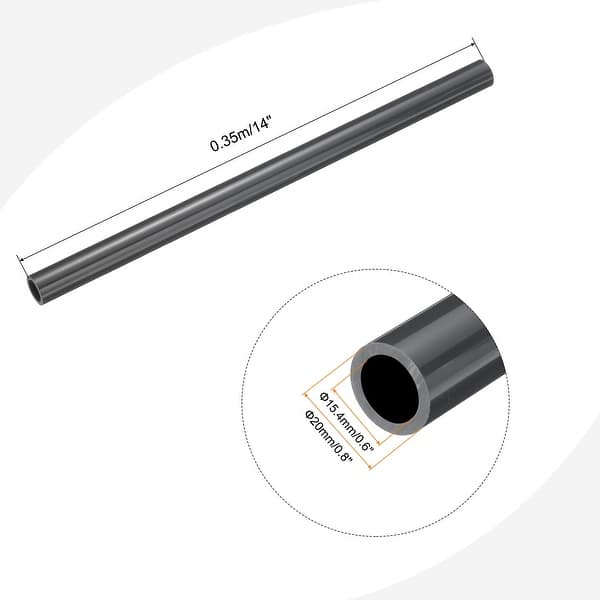 Tuyau PVC Rigide Rond 16mm Intérieur 20mm Extérieur - 0.35m Noir Haute Résistance