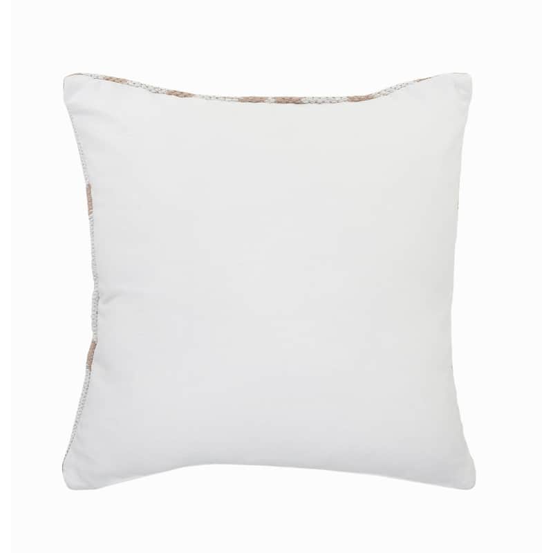 Sevita Hazelnut and White Geometric Throw Pillow