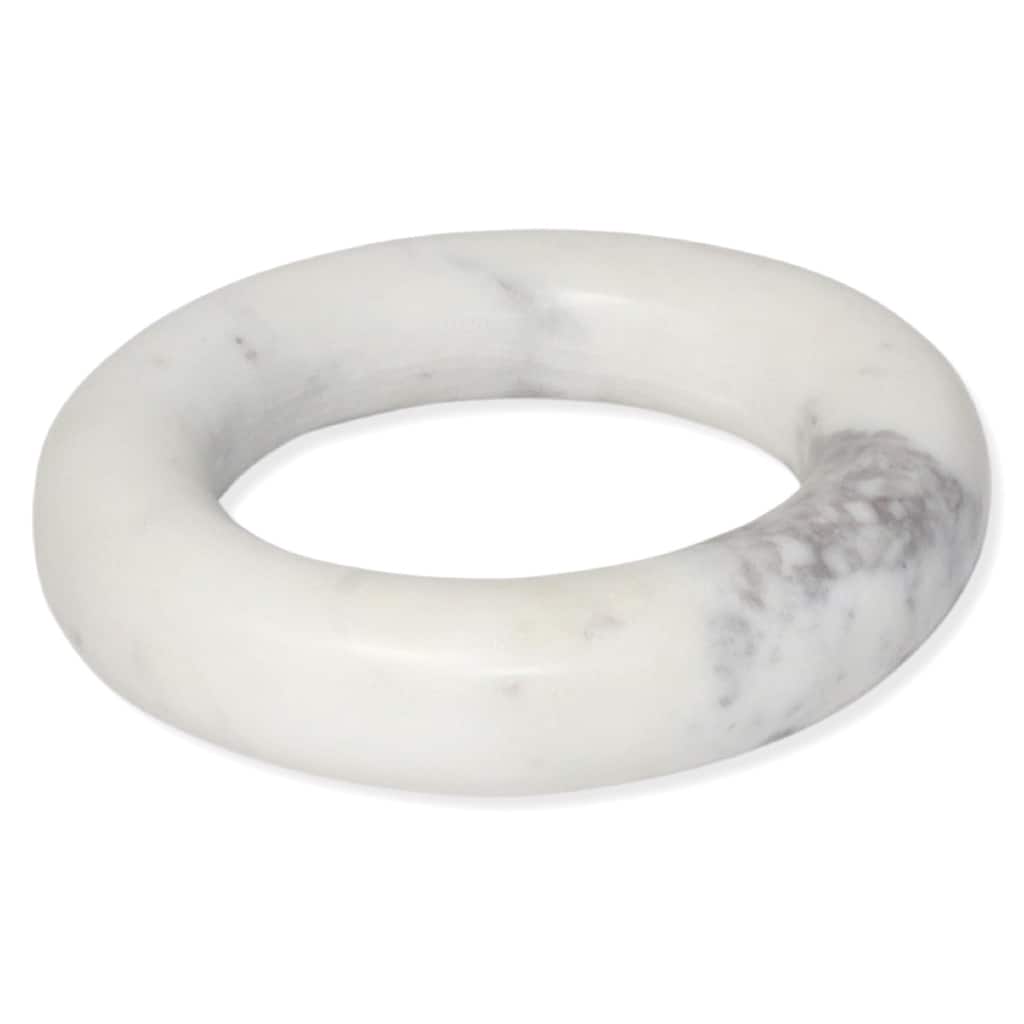 Med. White Marble Round Disc 8"Dia -ST - White