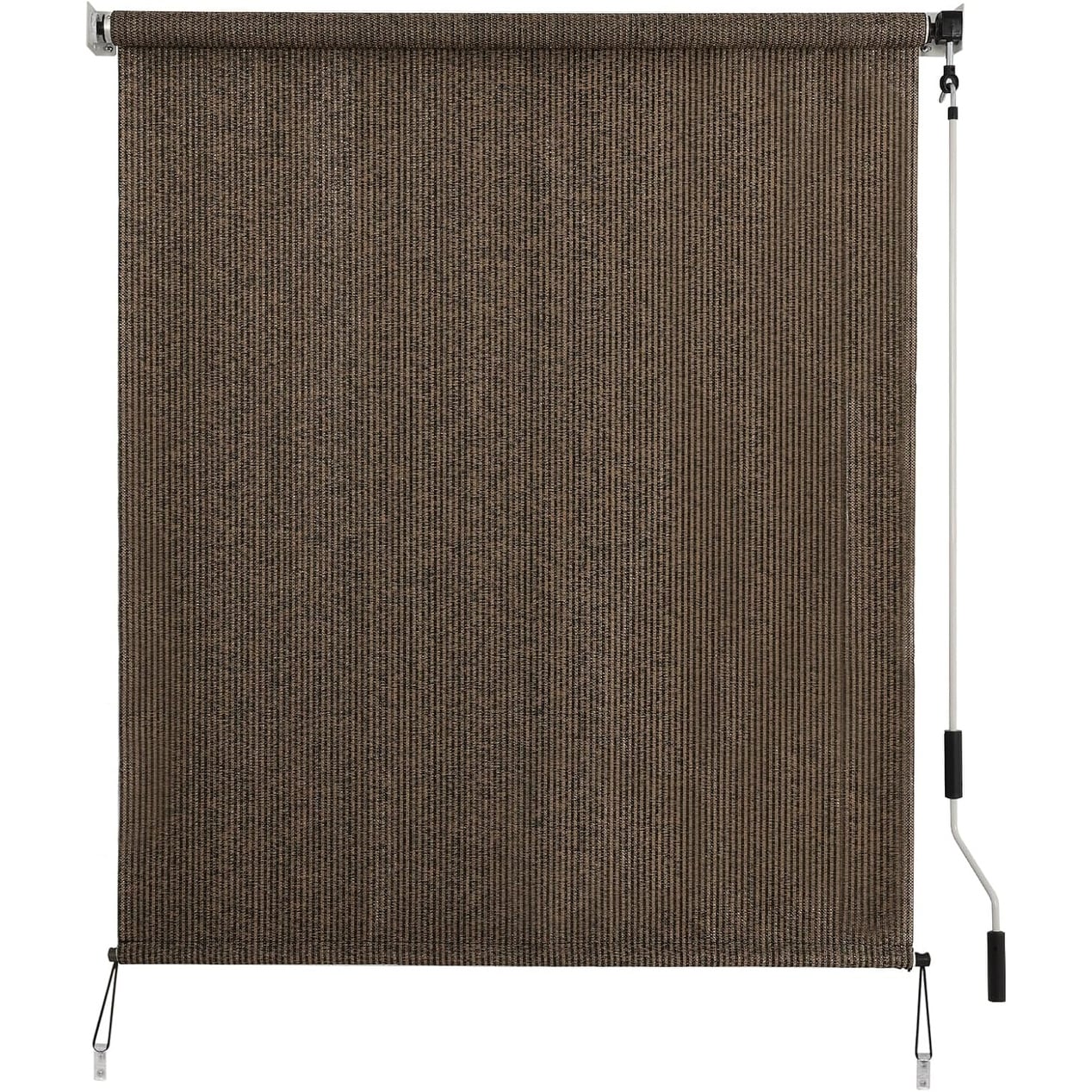 Outdoor Cordless Roller Shade 5'W x 8'H, UV Protection Sunshade for Patio, Porch, and Gazebo