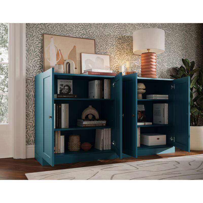 Palace Imports 100% Solid Wood 64" Sideboard with Raised Panel Doors & Adjustable Shelves