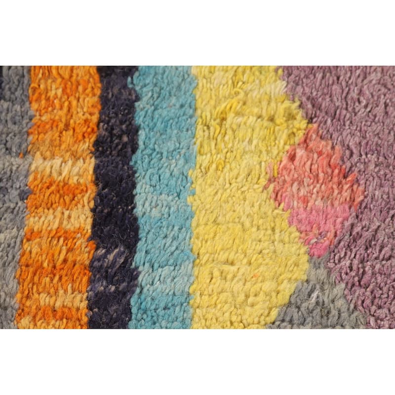 Multicolor Moroccan Oriental Area Rug Handmade Wool Carpet - 8'10" x 13'0"