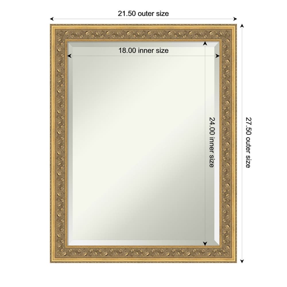 Carter Dark Gold Beveled Wood Framed Bathroom Vanity Wall Mirror - Carter Dark Gold