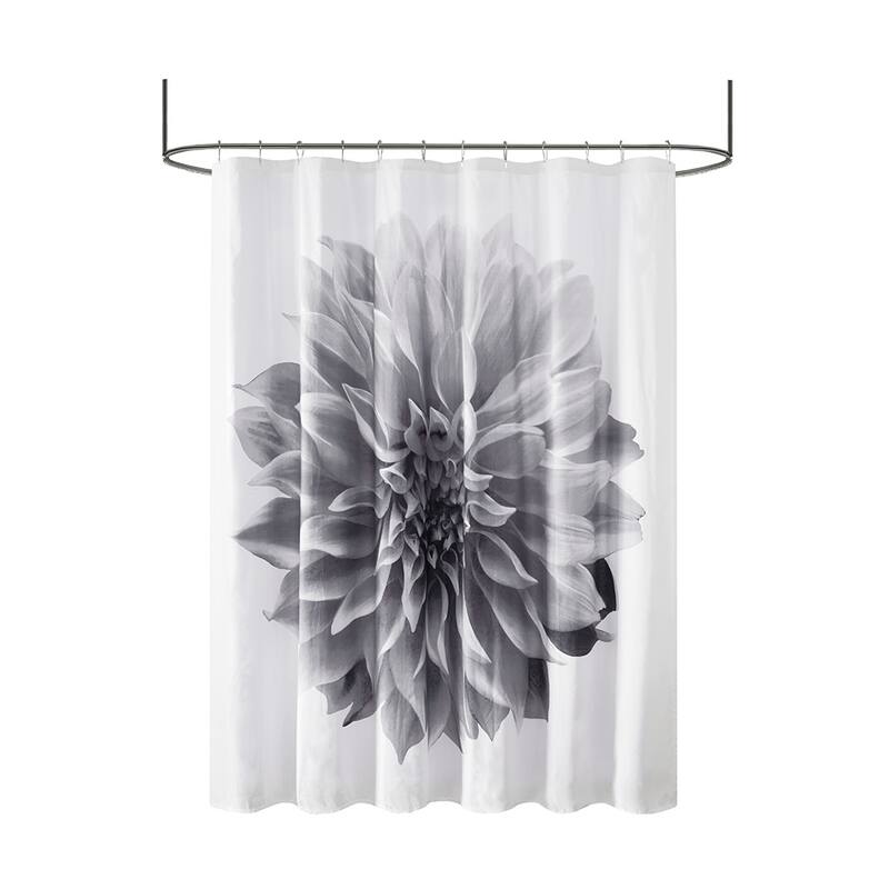 Printed Floral Cotton Shower Curtain