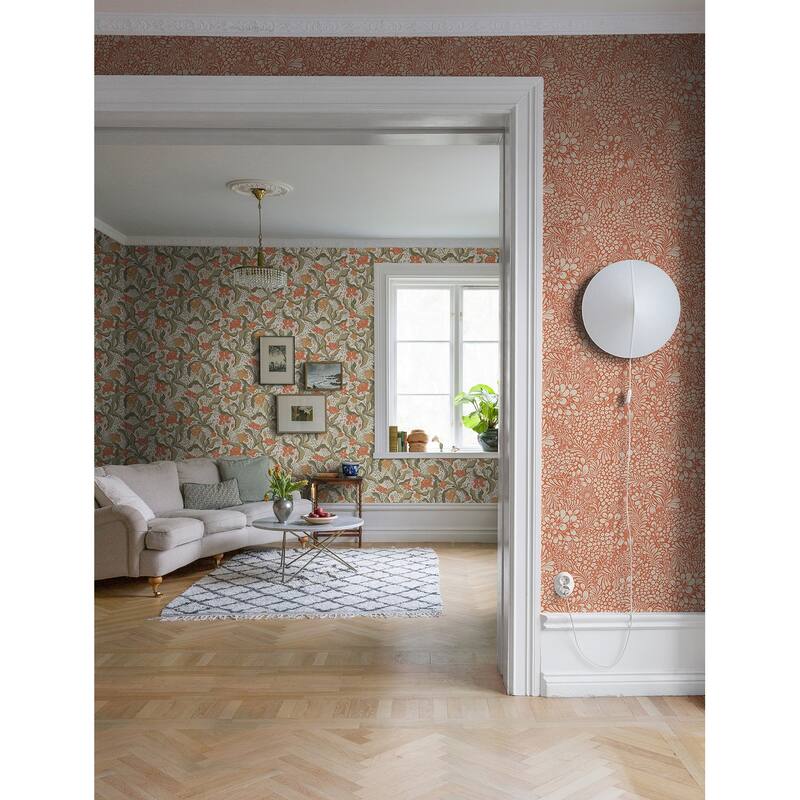 A-Street Prints Siv Red Botanical Wallpaper