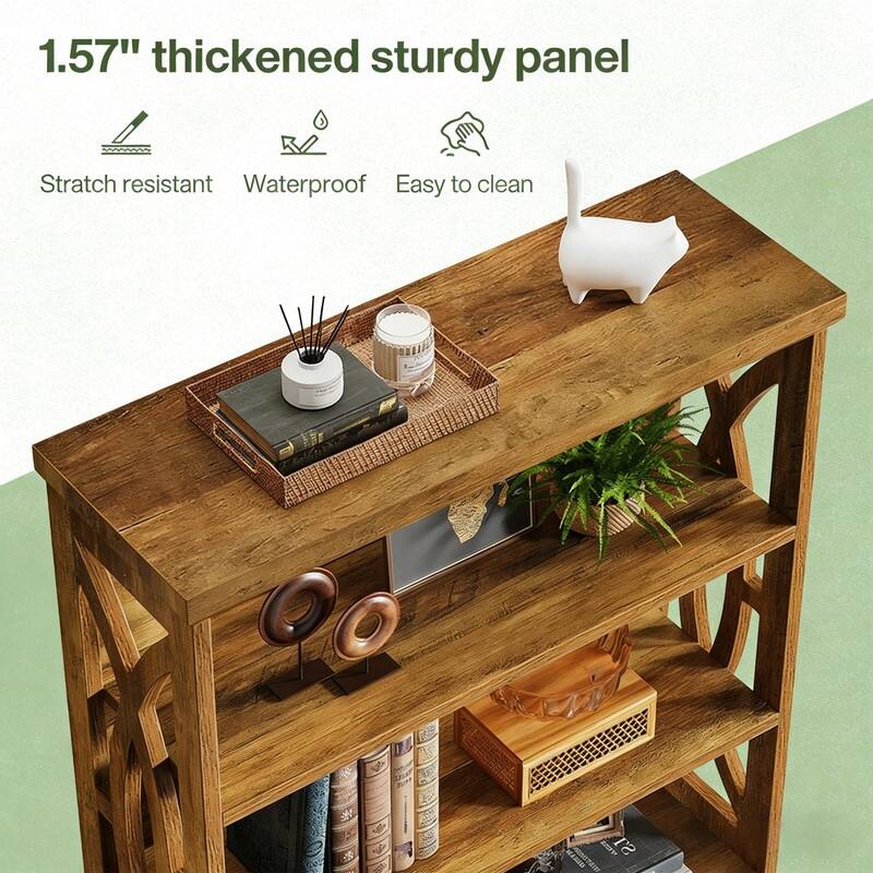 Classic Wooden Bookshelf - Elegant Display Shelves, Sturdy Freestanding Bookcase