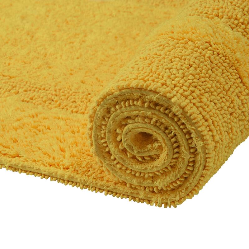 Better Trends Bath Rugs 100% Cotton Reversible Highly Water Absorbent Bathroom Rug for Shower, Sink, Bath Mats - Lux Collection