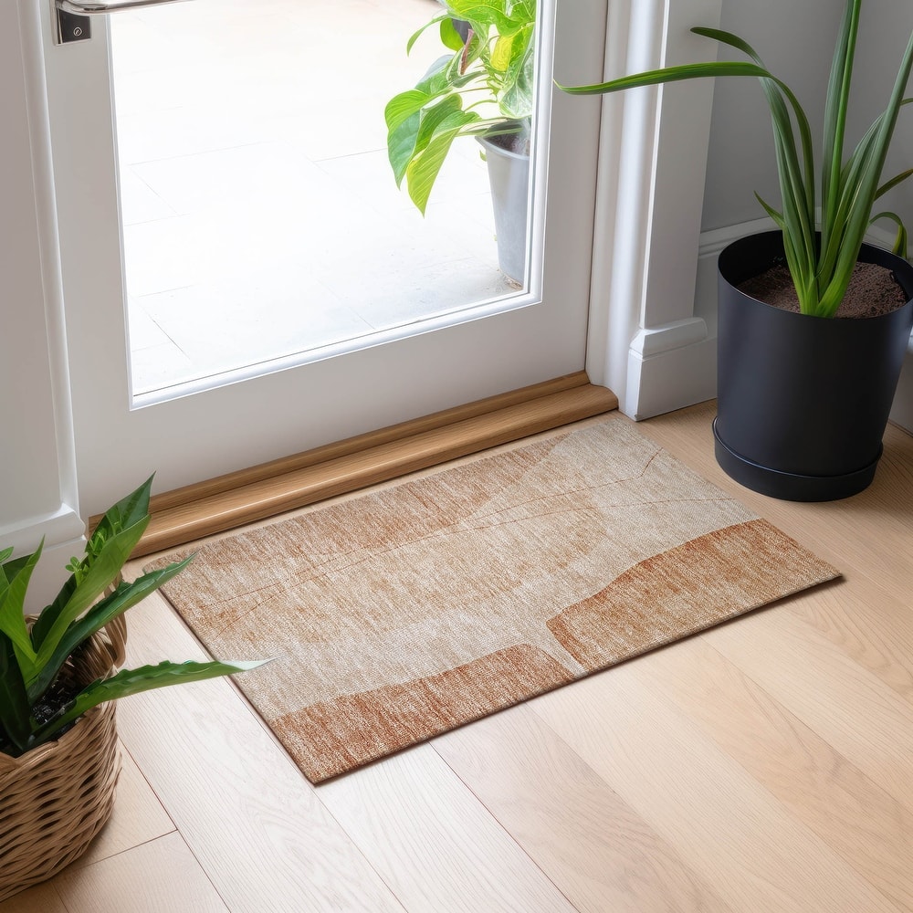 Machine Washable Indoor/ Outdoor Chantille Modern Abstract Rug