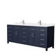 preview thumbnail 15 of 48, Beckett 84 Inch Double Vanity, Cultured Marble Top Dark Blue, Nickel Trim,Carrara Cultured Marble Top