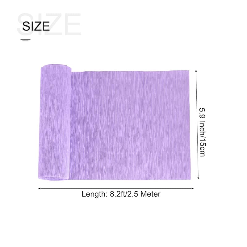 3pcs Crepe Paper Roll Decoration 8.2ft Long 5.9 Inch Wide - Light Purple