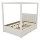 preview thumbnail 24 of 22, Full Size Upholstery Wood Platform Bed with Trundle,Canopy Bed with Drawers