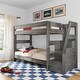 preview thumbnail 4 of 20, Max and Lily Modern Farmhouse Twin Over Twin Bunk Bed With Staircase Driftwood