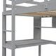 preview thumbnail 9 of 16, Twin Loft Bed with Built-in Desk and Bookcase Guardrails, Grey