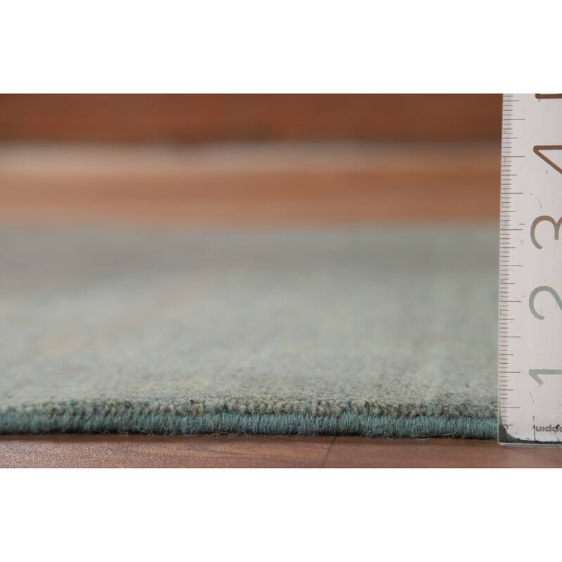 Blue Modern Gabbeh Oriental Foyer Rug Hand-Knotted Wool Carpet - 3'4"x 4'10"