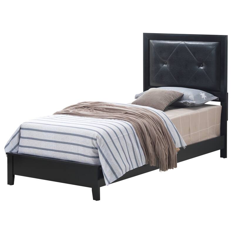 Black Twin Bed with Transitional Style, Durable Frame and Sleek Finish for Guest Rooms, Kids' Rooms or Small Spaces