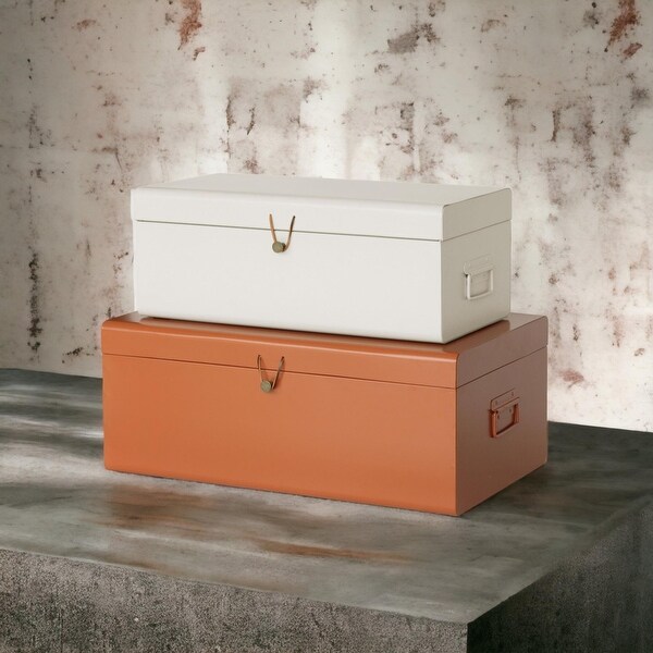 American Atelier Daven Decorative Metal Box Trunks Set of 2 - M
