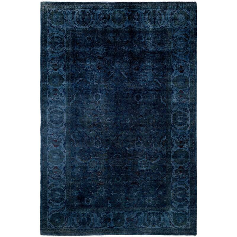 Overdyed One-of-a-Kind Hand-Knotted Area Rug - Blue - 6' 4" x 9' 5"