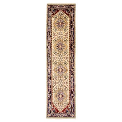 ECARPETGALLERY Hand-knotted Serapi Heritage Cream Wool Rug - 2'5 x 10'2