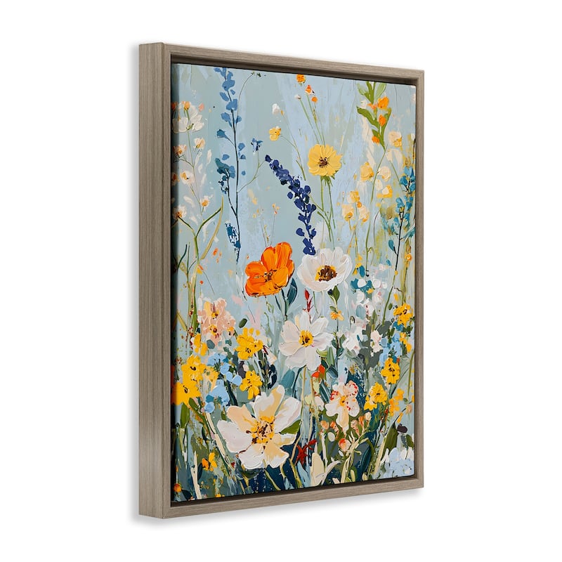 Stupell Warm Toned Flowers Framed Floater Canvas Wall Art Design By Franklyn Gregory