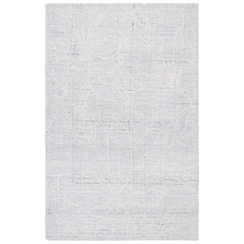 SAFAVIEH Handmade Metro Abha Modern Wool Rug - 6' Square - Blue/Ivory