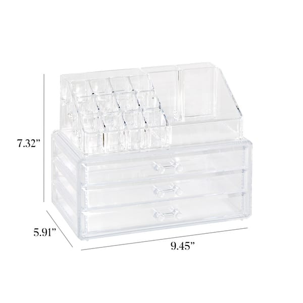 Richards Homewares Large 2 Drawer Stackable Organizer Clear at