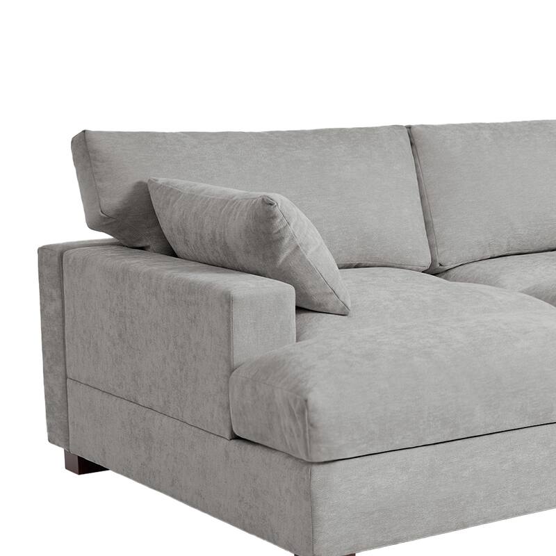 82.5"W Chenille Upholstered Sectional Modular Sofa With Chaise