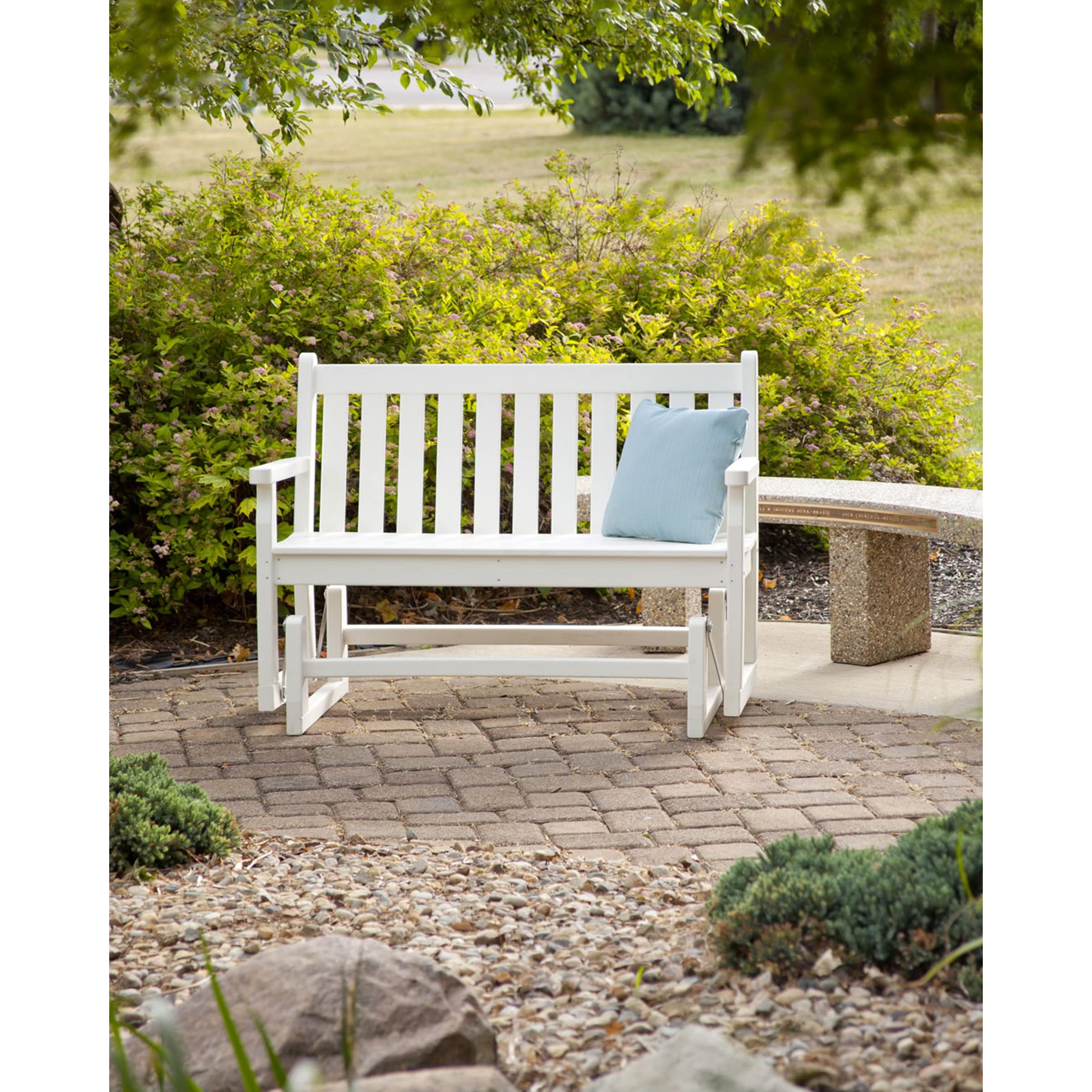 POLYWOOD Traditional Plastic 48-inch Outdoor Garden Glider Bench
