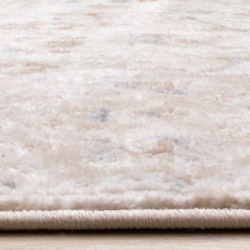 Beige White Grey Elegant Classic Rug