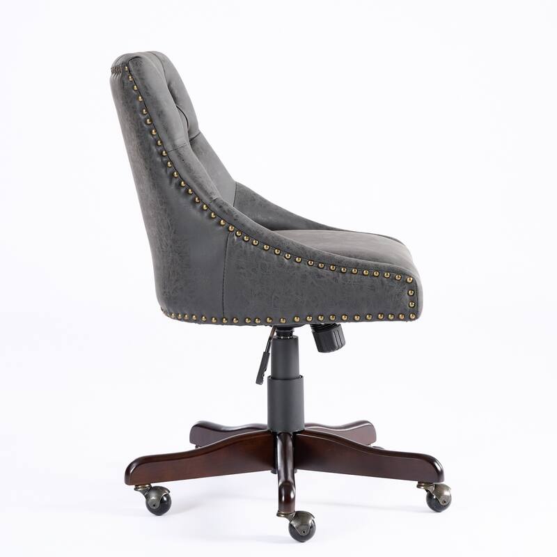 Sheepskin Home Office Chair with Lift, Swivel and Recline Functions