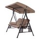 preview thumbnail 7 of 6, 3-Person Sunshade Porch Swing Chair - Sturdy Steel Frame