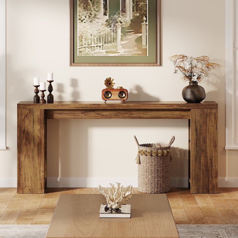 Farmhouse Wood 70.9 Inches Extra Long Console Table for Living Room, Hallway