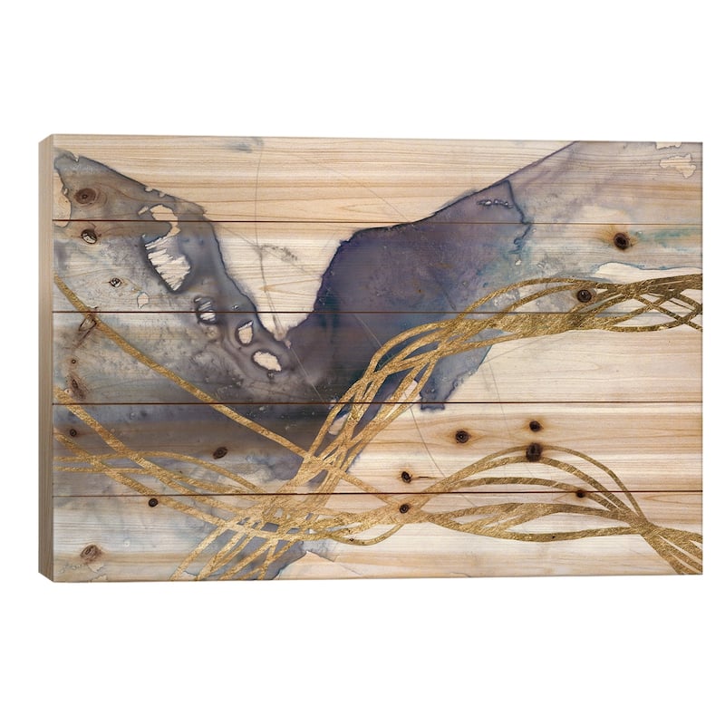 Agate Wave IV Print On Wood by Jennifer Goldberger - Multi-Color - 26x40x1.5