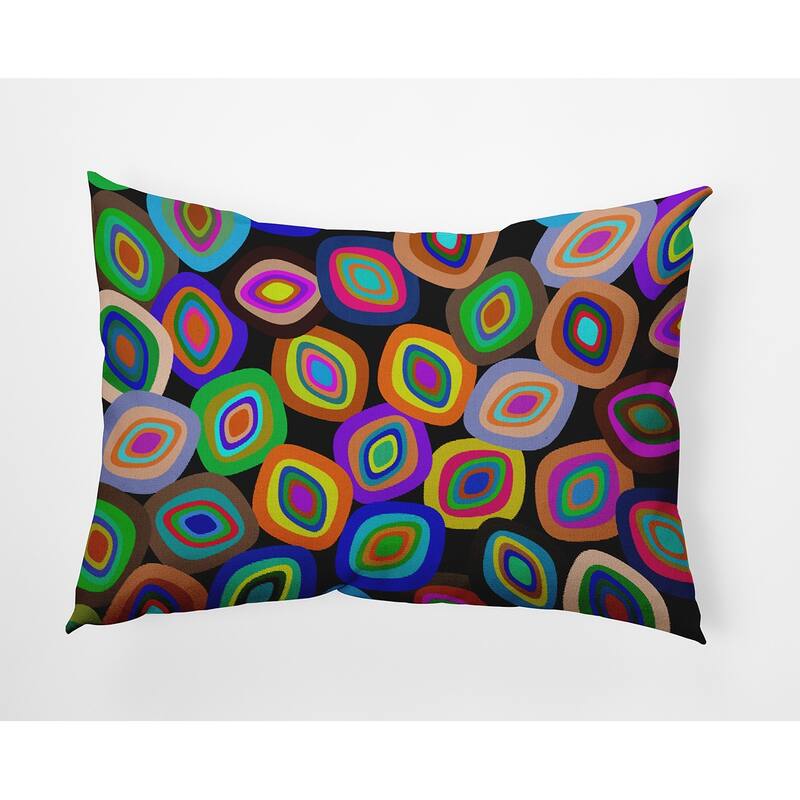 Modern Leaf Pile Fall Indoor/Outdoor Throw Pillow - 14" x 20" - Black