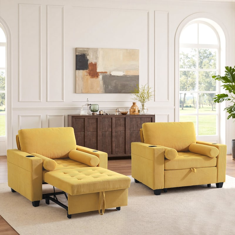 3-in-1 Adjustable Sleeper Sofa Bed Convertible Chair for Living Room