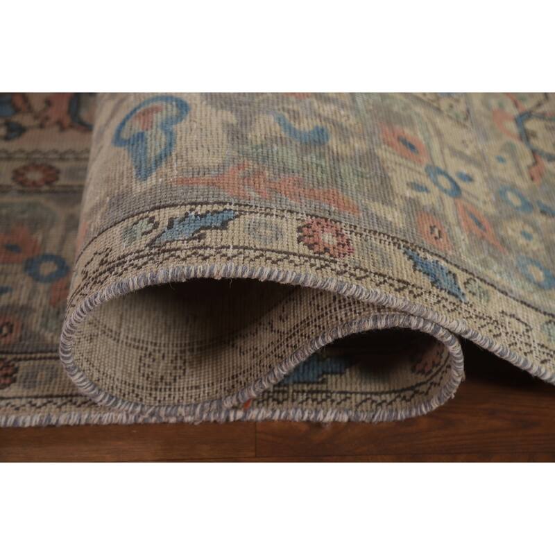 Hand Knotted Oriental 100% Wool Carpet Traditional Floral Pink Tabriz Area Rug - 12' 6'' X 9' 6''