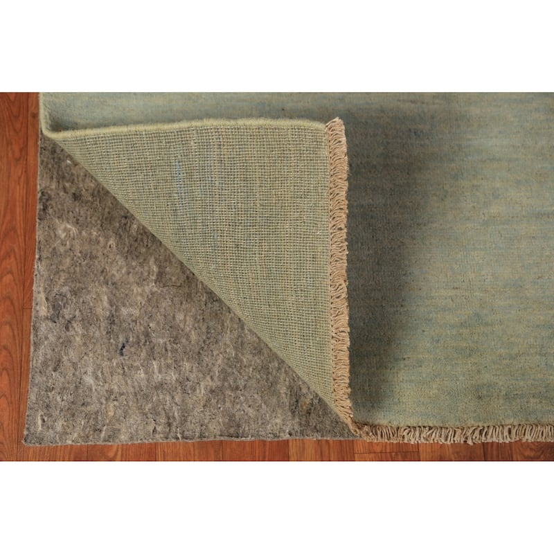 Green Gabbeh Modern Rug Hand-Knotted Wool Carpet - 3'10" x 6'0"