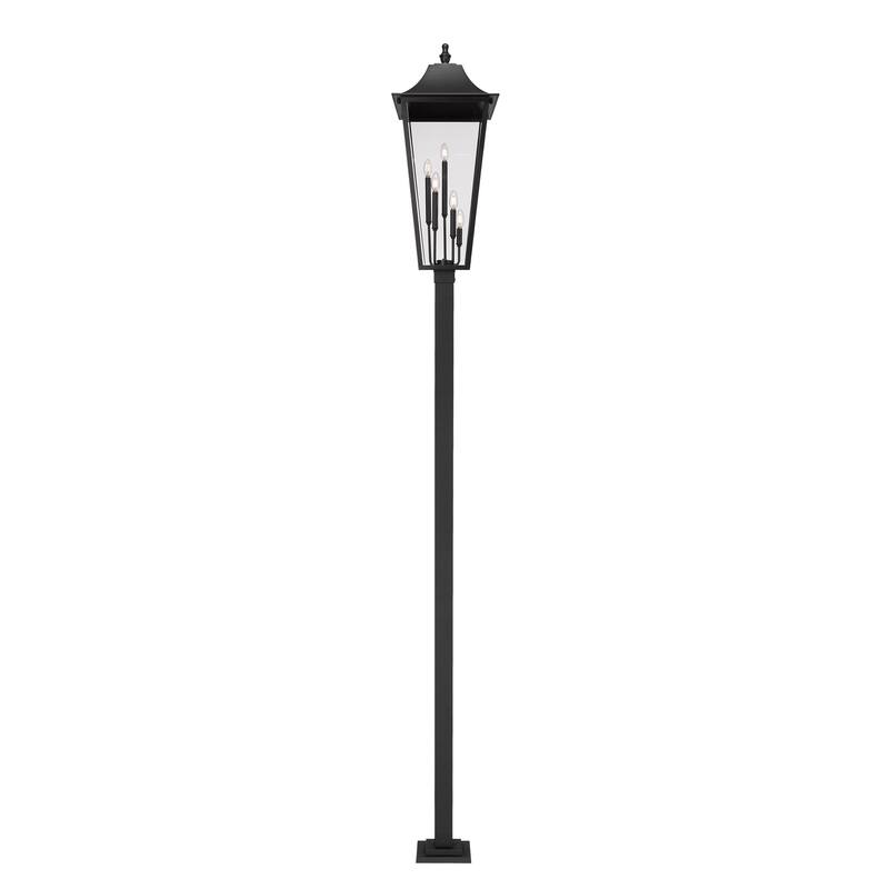 Gannon 5 Light Outdoor Post Mount Fixture in Black