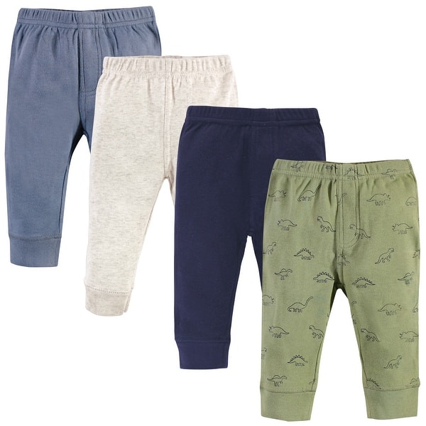 slide 1 of 1, Touched by Nature Baby Boy Organic Cotton Pants 4pk, Dino 0-3 Months - Dino