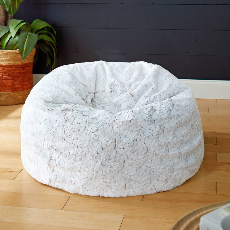 Sorra Home Indoor Faux Fur Bean Bag - Tan