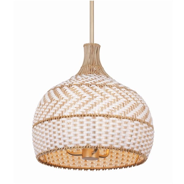 slide 2 of 11, Crystorama Lighting Group ZAN-9003 Zanzibar 3 Light 14" Wide Pendant Soft Gold