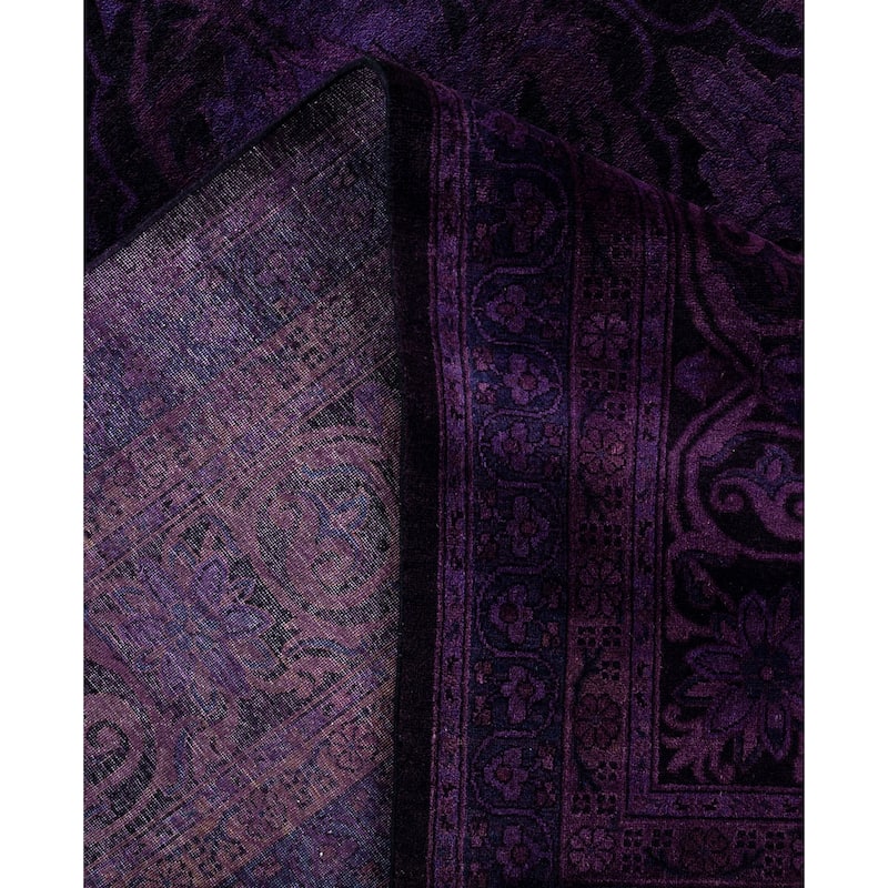 Overdyed One-of-a-Kind Hand-Knotted Area Rug - Purple - 9' 3" x 12' 1"