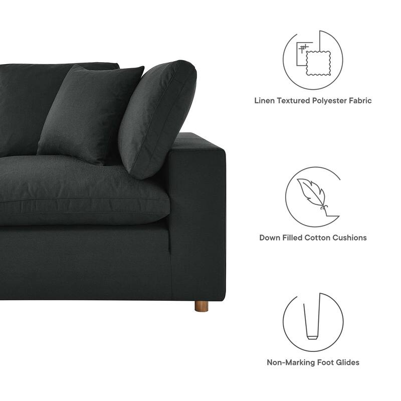 Commix 5-Piece Down Filled Overstuffed Armless Sectional Sofa