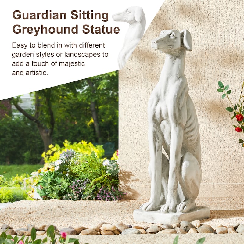 Glitzhome 32''H MGO Sitting Dog Garden Statue
