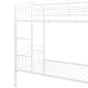 preview thumbnail 13 of 14, Elegant Twin Over Twin Metal Bunk Bed with Built-in Ladder and Guardrails, Divided into Two Beds, With Sturdy Steel Frame, White