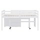 preview thumbnail 8 of 16, Twin Size Wooden Loft Bed with Movable Desk and Small desk, 2 Drawers, Full-Length Guardrail