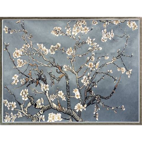 La Pastiche Original 'Branches of an Almond Tree in Blossom, Pearl Grey' Hand Painted Oil Reproduction