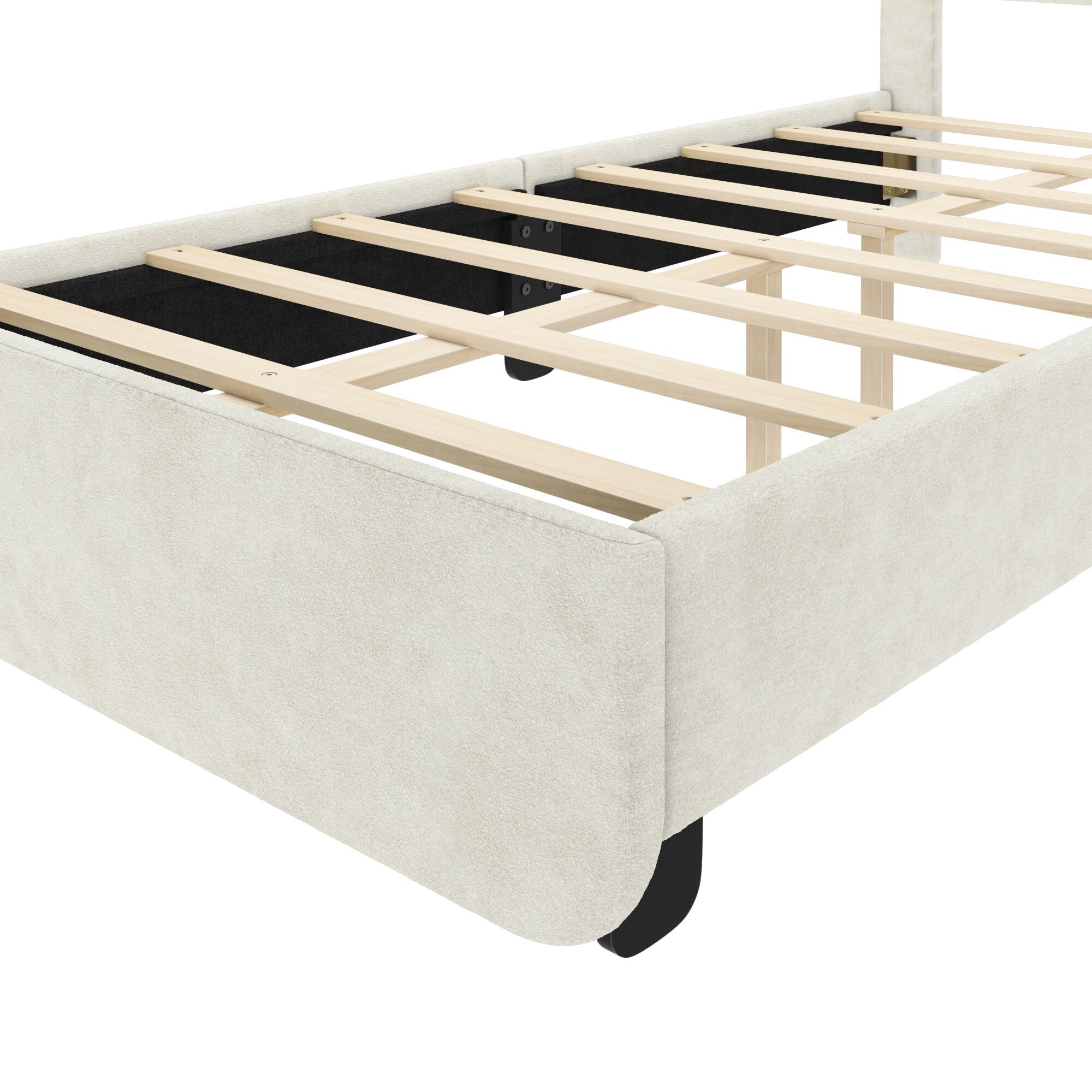 Max and Lily Twin-Size Upholstered Bed with Arched Headboard Max and Lily Twin-Size Upholstered Bed with Arched Headboard