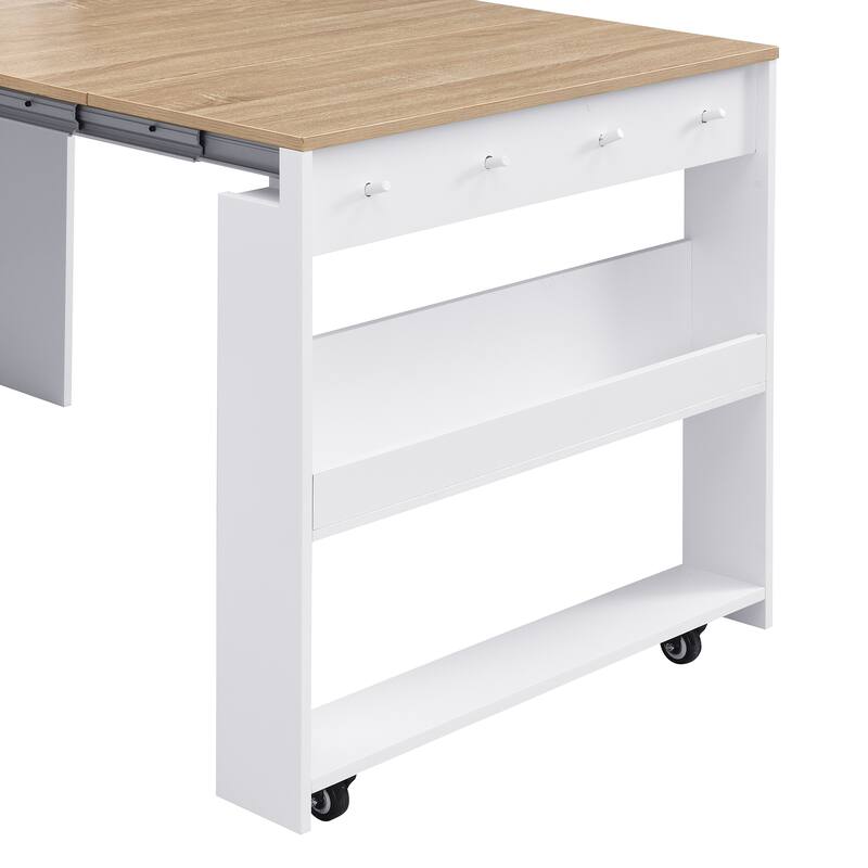 Roomfitters 69" Kitchen Pantry Organizers and Storage Kitchen Cabinet with Extendable Dining Table and Coffee Bar