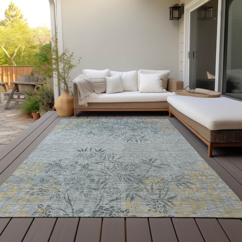 Machine Washable Indoor/ Outdoor Chantille Modern Garden Rug